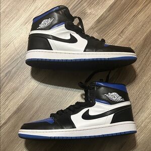 Black and Blue High-Top Sneakers